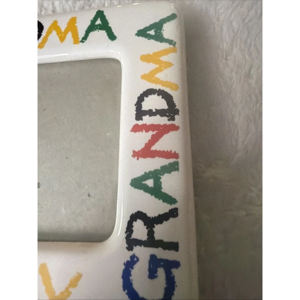 Vintage I Love My Grandma Ceramic Picture Frame 4x6